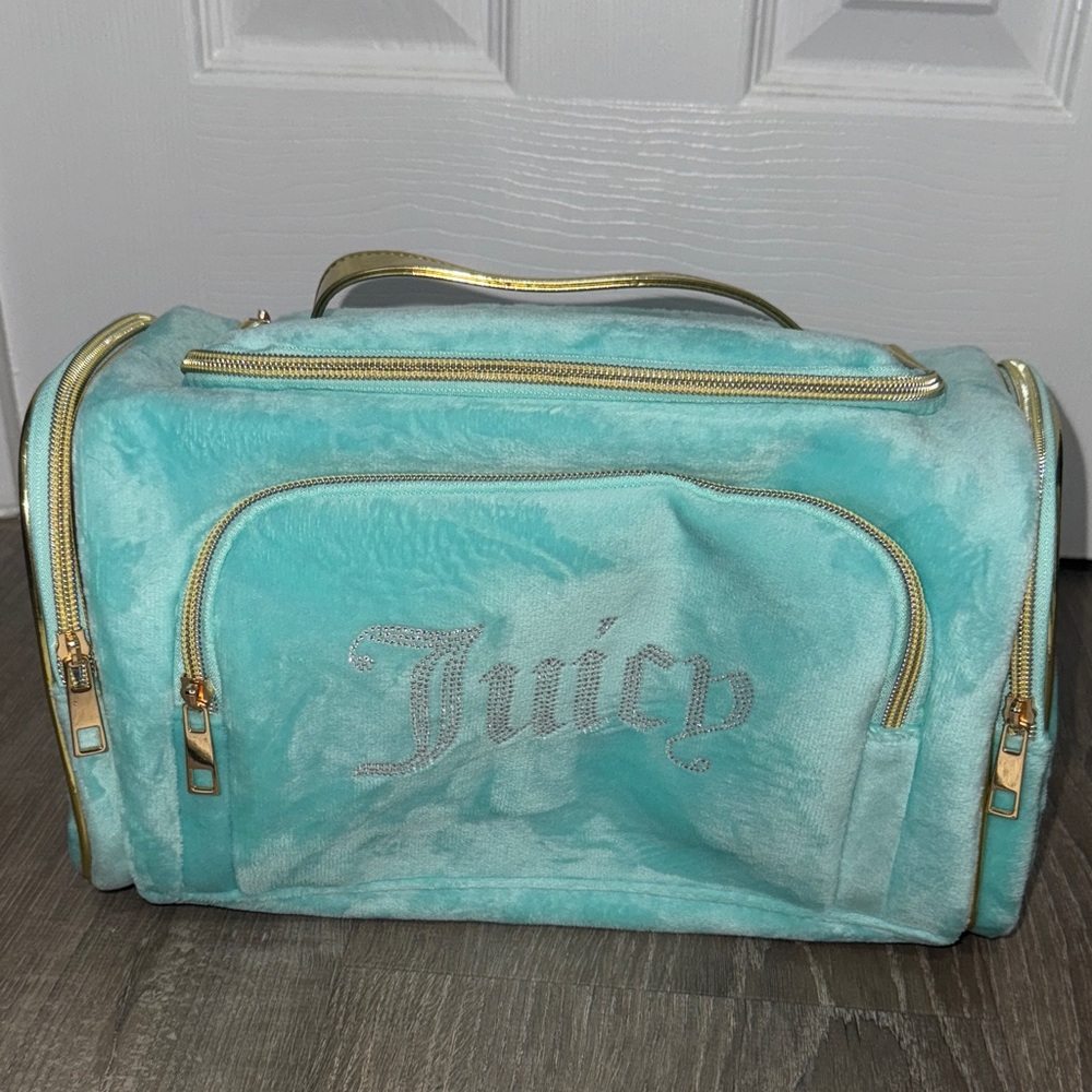 Juicy Couture Turquoise and Gold Cosmetic Bag